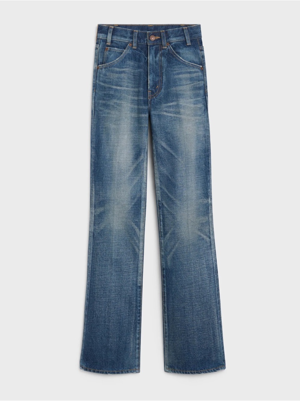 Celine Serge flare jeans in dark union wash denim, 26